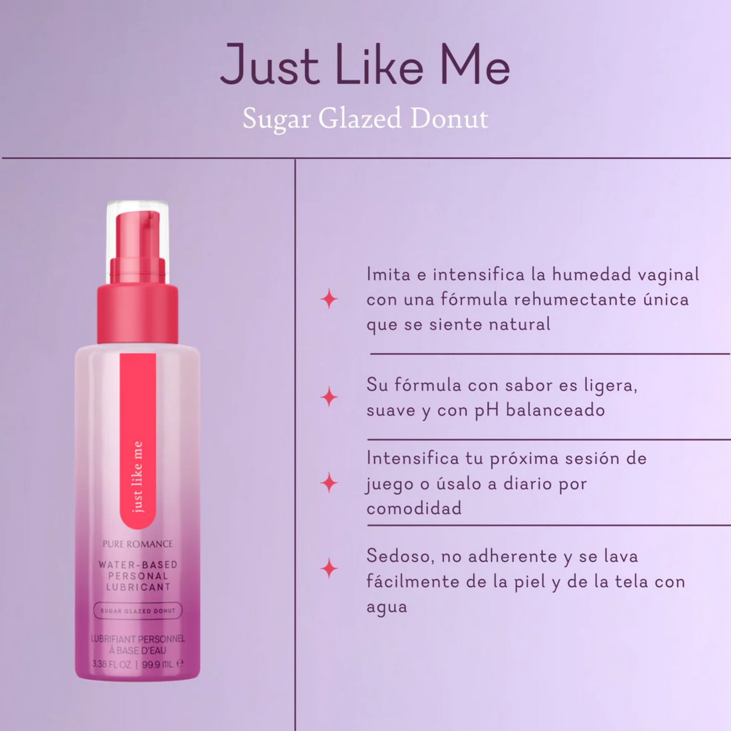 Con Just Like Me, puedes disfrutar de una experiencia íntima que se siente natural y cómoda. Ya sea que lo uses todos los días o solo cuando lo necesites, este lubricante es tu aliado perfecto para mantener el confort y la hidratación en cualquier momento.