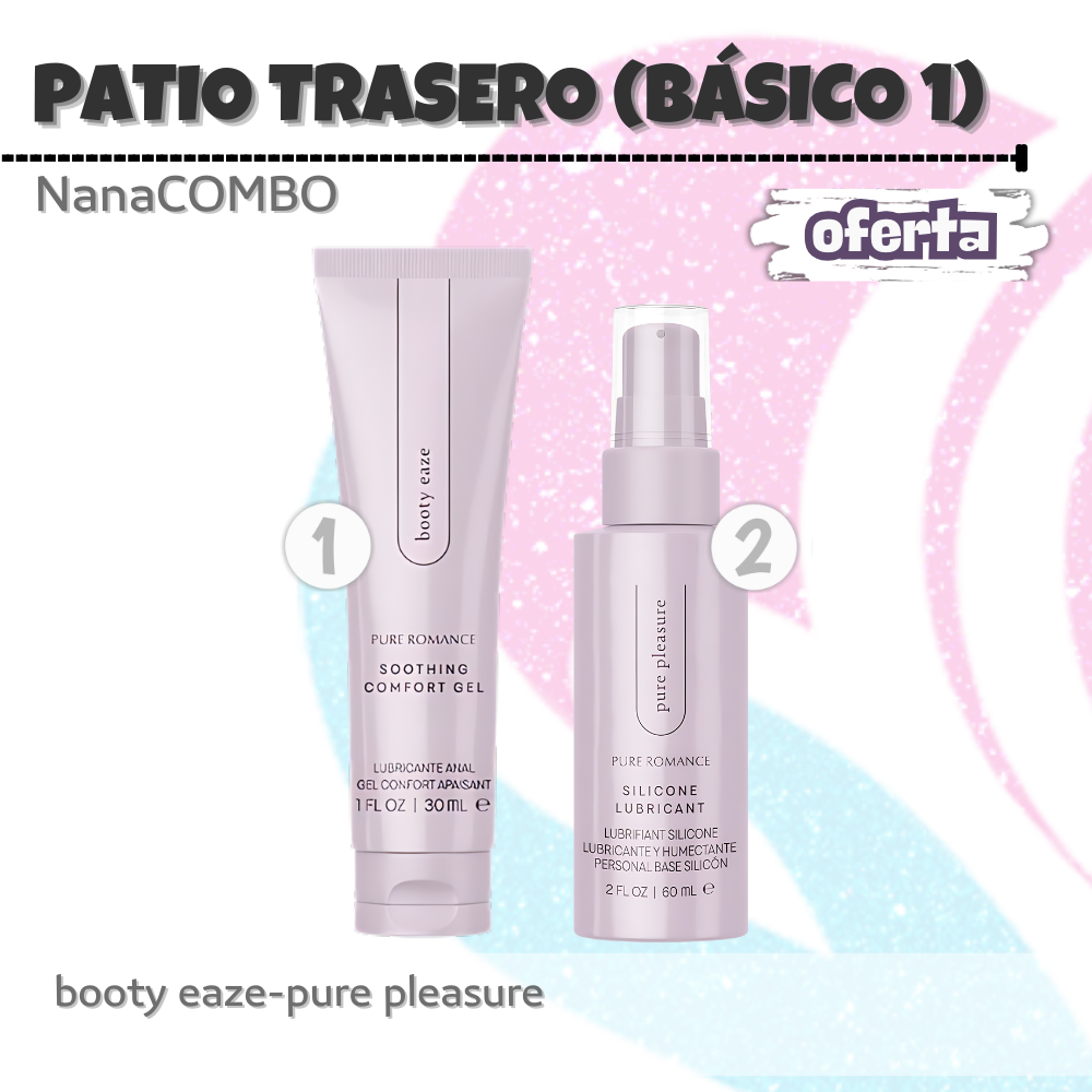 NanaCOMBO5 Patio Trasero: Gel relajante y lubricante de silicona duradero para comodidad, suavidad y placer prolongado en experiencias anales.