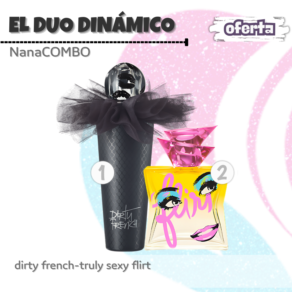 NanaCombo El Dúo Dinámico: Fragancias con feromonas que cautivan y seducen, combinando lujo, misterio y frescura irresistible.