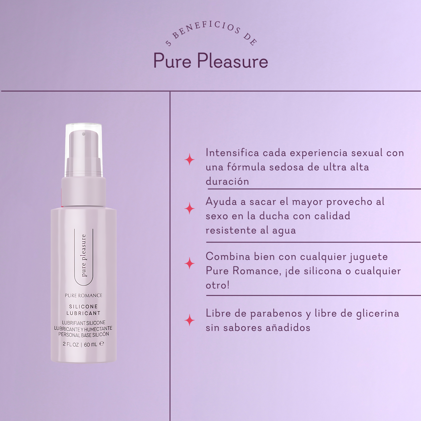 Con Pure Pleasure, el placer no tiene límite de tiempo ni de espacio, asegurando una experiencia fluida y duradera en cada uso.